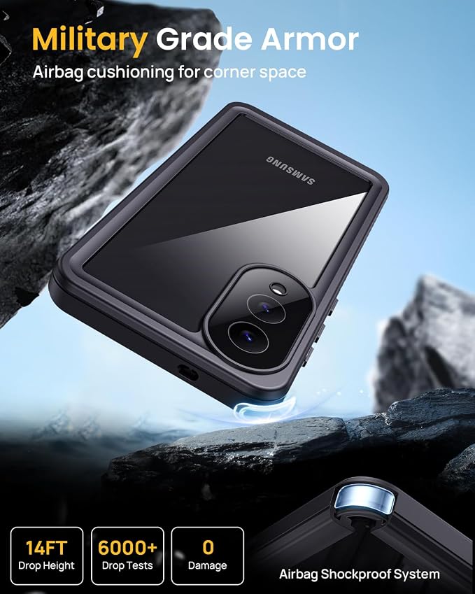 Lanhiem for Samsung Galaxy S25 Edge Phone Case, IP68 Waterproof Dustproof Case - Image 3