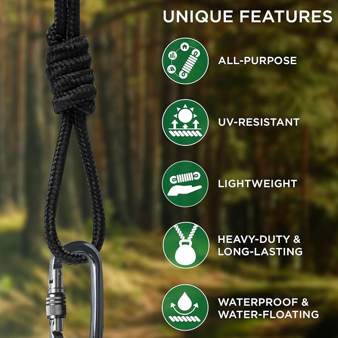 TECEUM Rope – 1/4” & 3/8” – 90 FT | 150 FT – Strong All-Purpose Utility Rope – - Image 4