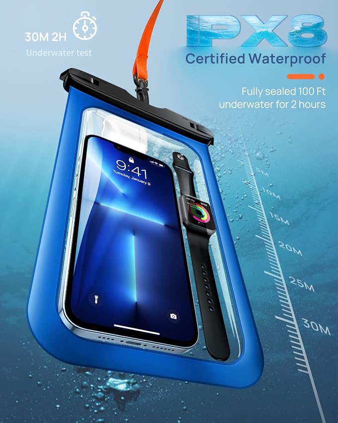 Lanhiem 10.5" Large Waterproof Phone Pouch, 2 Pack Universal IPX8 Waterproof - Image 5