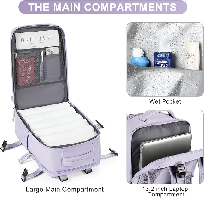 coofay Travel Backpack Carry on Flight Approved Mochila De Viaje Personal Item - Image 5