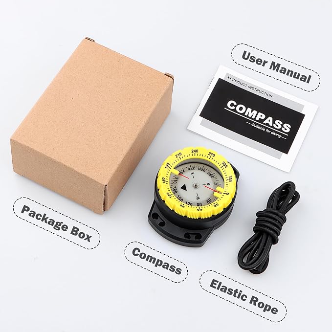 Scuba Dive Compass, Waterproof 5ATM Marine Navigation Wrist Compass - Image 7