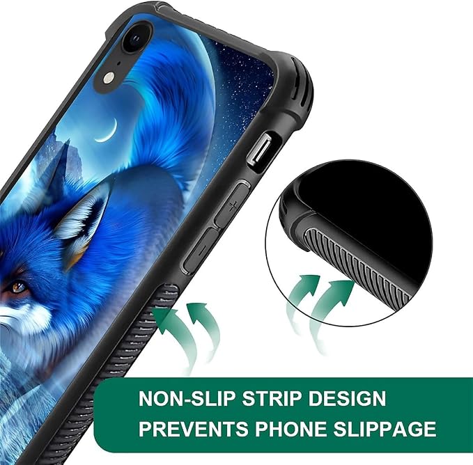for iPhone XR Case, Snowy Mountain Fox Lake Pattern Graphic Design Girl Boy - Image 5