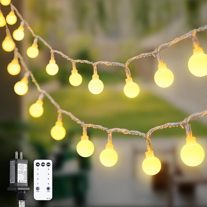 100ft Globe String Lights Indoor Outdoor Waterproof, 200 LED Christmas fairy by JMEXSUSS