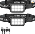 Rechargeable Headlamp Flashlight 2-Pack, 8 LED 2500 Lumen Ultra-Light Bright by Sogdeco