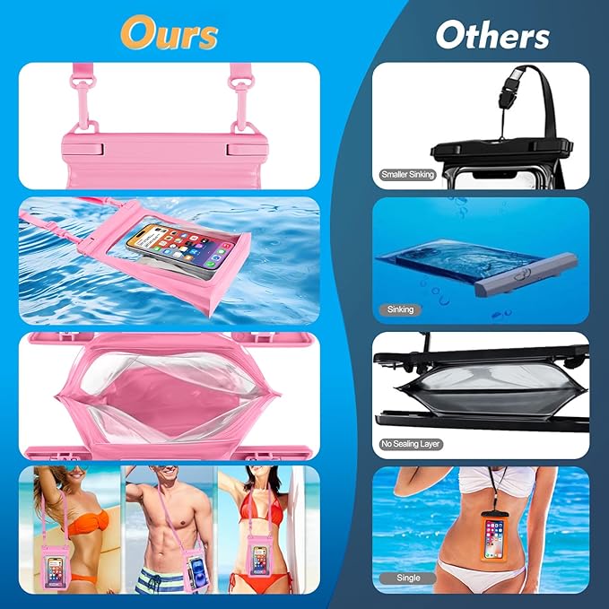 PEDVSTY Large Waterproof Phone Pouch, Cell Phone Dry Bag - Image 3