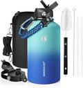 One Gallon Insulated Water Bottle, Triple Wall 128 oz Stainless Steel Wide by Sendestar