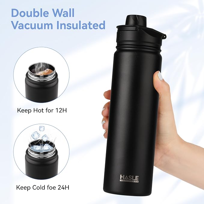 HASLE OUTFITTERS Insulated Water Bottle 22 oz Double Wall Stainless Steel Water - Image 4