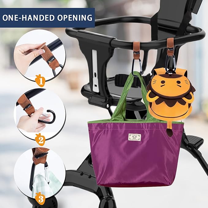6 Pcs Baby Stroller Hooks for Hanging | Multipurpose Stroller Straps - Image 5