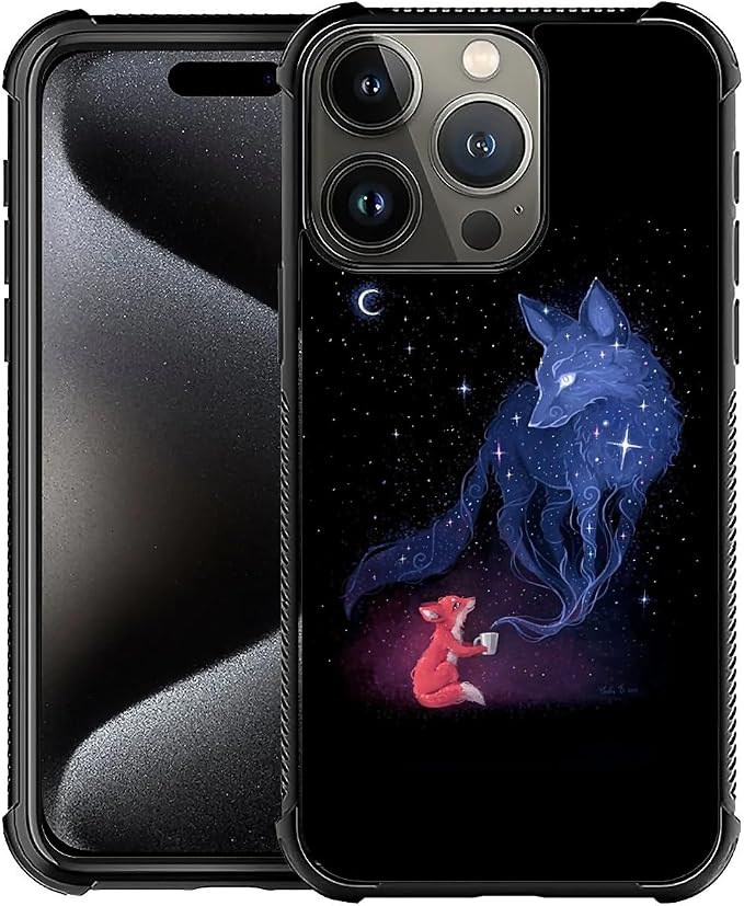 for iPhone 16 Pro Max Case, Galaxy Fox Wolf Pattern Graphic Design Girl Boy by FKBRCL4U