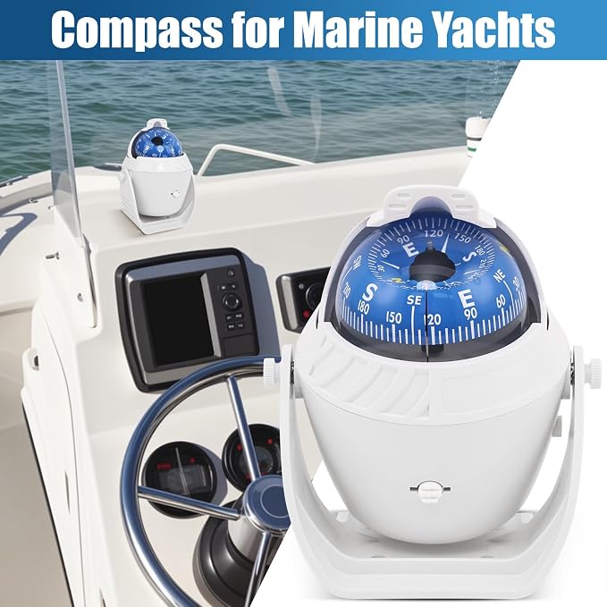 Sea Marine Compass with Mount Compasses Ball Waterproof - Image 2