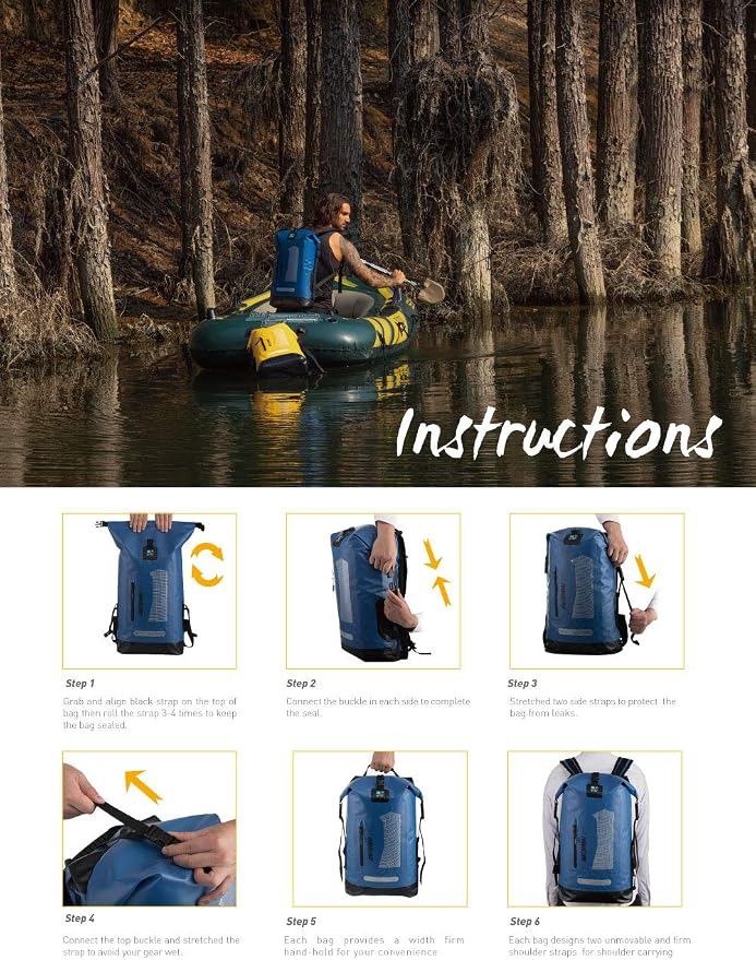 IDRYBAG Waterproof Backpack for Men 20L/30L/40L, Floating Dry Bag Kayak - Image 7
