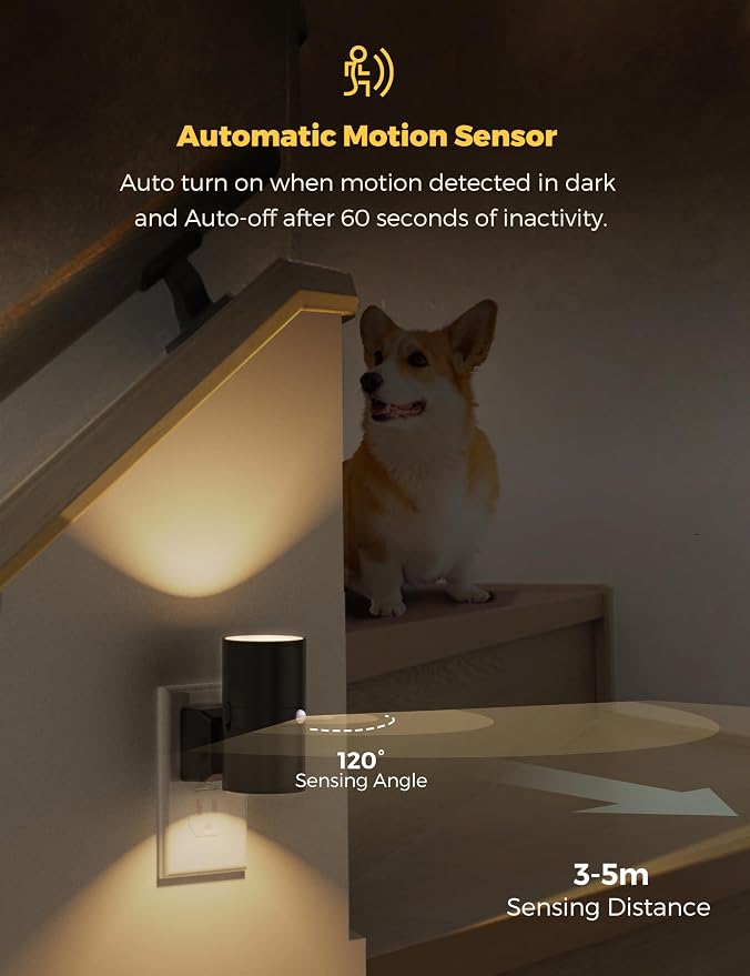 L LOHAS LED Motion Sensor Night Light, Dimmable Night Lights Plug into Wall - Image 3