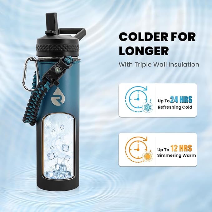 RAYMYLO Insulated Water Bottle 20 oz, Triple Wall Vacuum Stainless Steel - Image 2