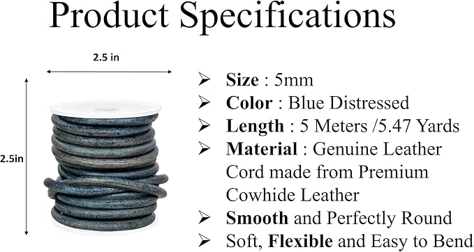 GENIQUE Real/Genuine Round Leather String Cord - Image 3