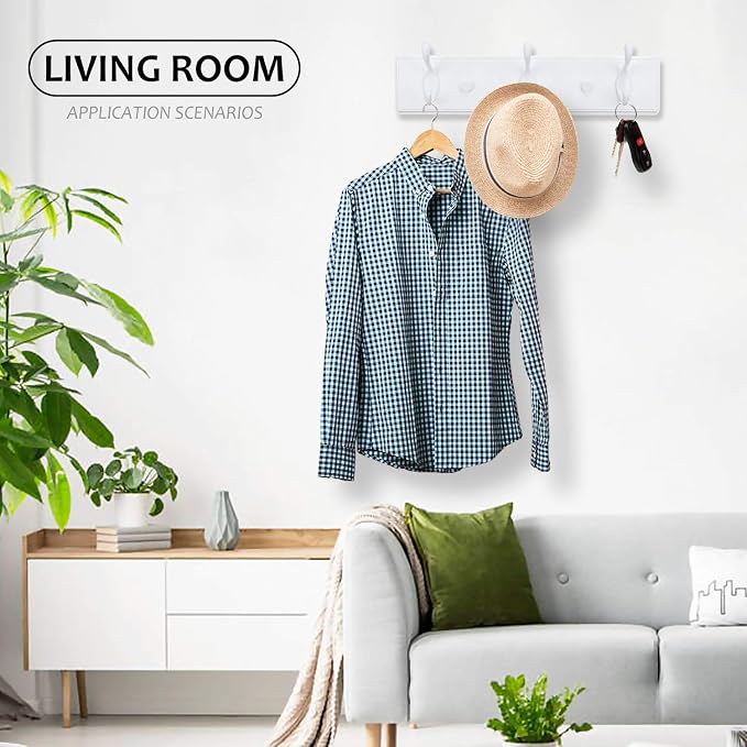 Badiano Wooden Coat Rack, Wall-Mounted Organizer - Image 8