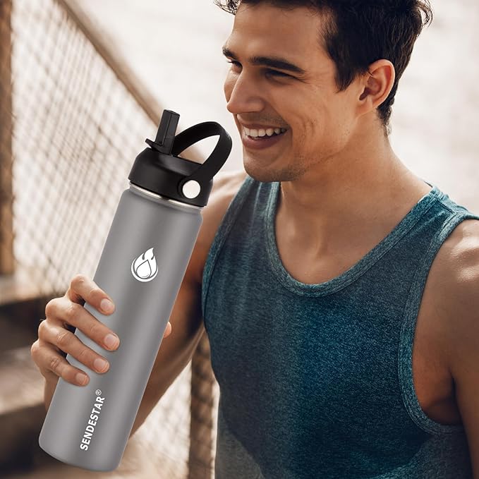 SENDESTAR Stainless Steel Water Bottle, Wide Mouth Water Bottle 40 oz - Image 4