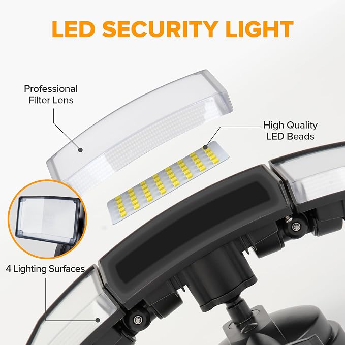 LUTEC 75W 8000 Lumen Floods Light Outdoor, Switch Controlled LED Security Lights - Image 6