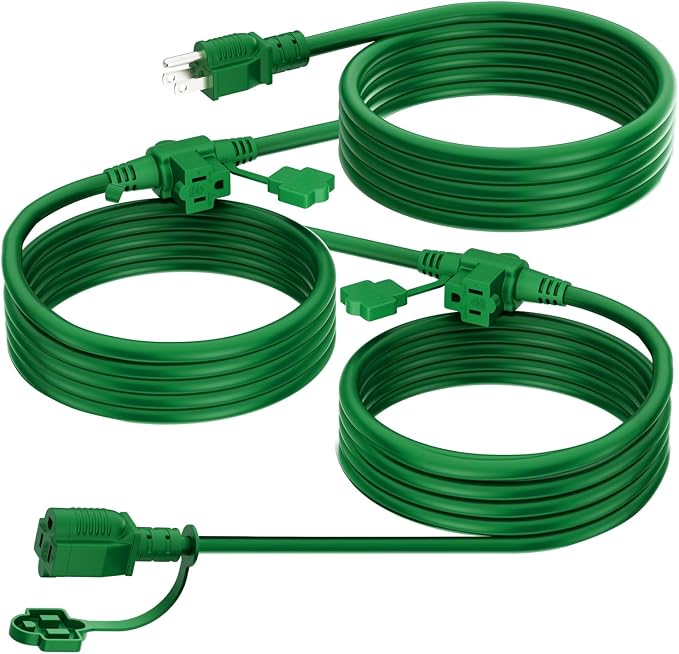 K KASONIC - Outdoor Extension Cord 25 FT, Evenly Spaced 3 Outlets Plugs by KASONIC