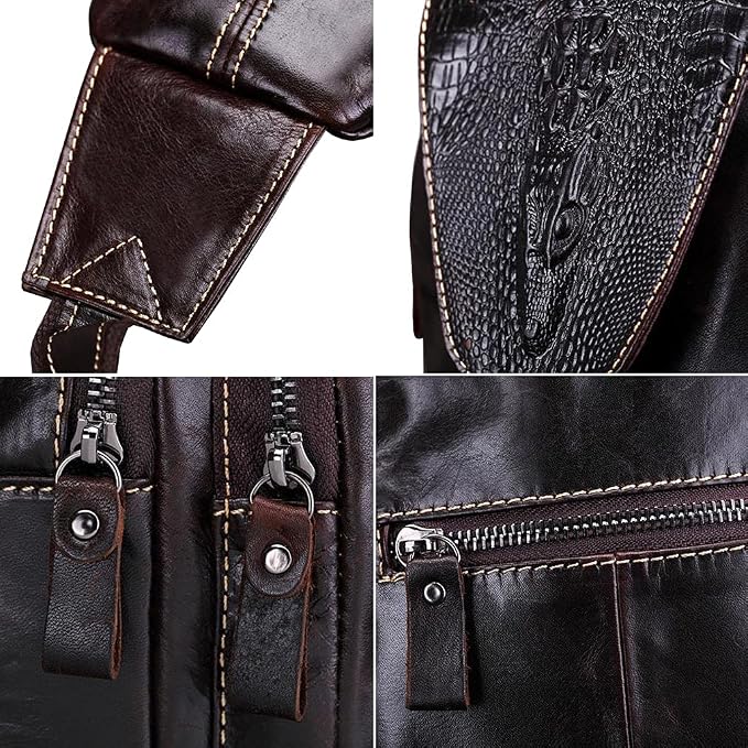 Leather Sling Bag Crossbody Backpack - Image 5