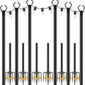 NUERPO 6 Pack String Light Poles, Metal Poles by NUERPO