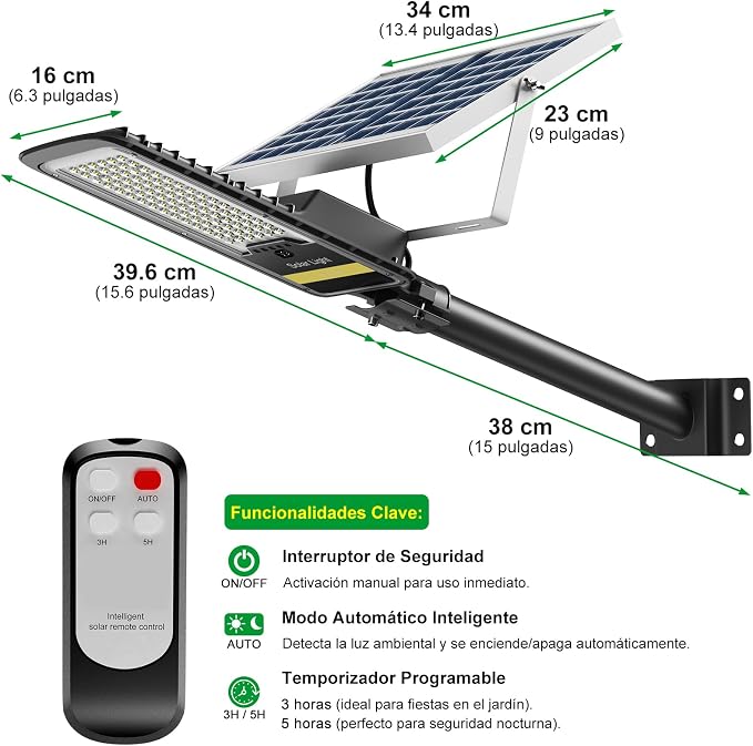 Engrepo Solar Street Lights Outdoor, 15000lm IP67 Waterproof Flood Light - Image 7