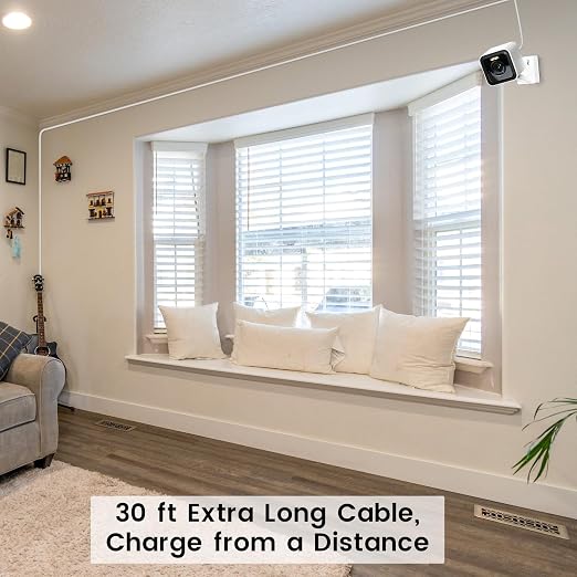 2-Pack 30 ft Extension Cable for WYZE Cam Pan V3 Outdoor Camera, Micro USB 90 - Image 4
