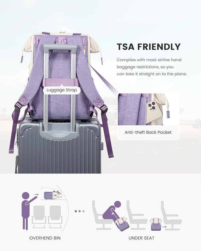 LOVEVOOK Laptop Backpack for Women, 15.6 Inch Work Laptop Bag - Image 4