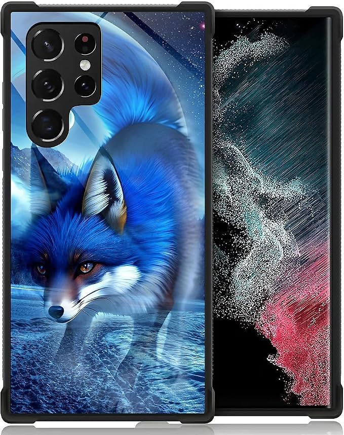 for Samsung Galaxy S22 Ultra Case, Snowy Mountain Fox Lake Pattern Graphic by FKBRCL4U