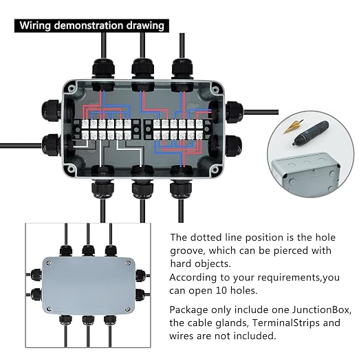 Nineleaf Waterproof Electrical Box, 3PK Outdoor Junction Boxes, IP66 External - Image 3