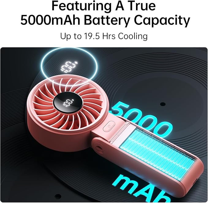 JISULIFE Handheld Fan Life7 – Ultimate Flexibility: Wide & Strong Airflow - Image 4