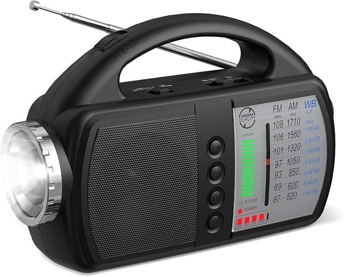 AM FM NOAA Weather Radio, Portable Emergency Radio by Audiocrazy