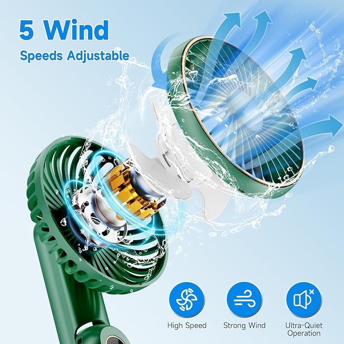 Portable Handheld Fan, 180° Foldable Personal Fan, USB Rechargeable Mini Hand - Image 3