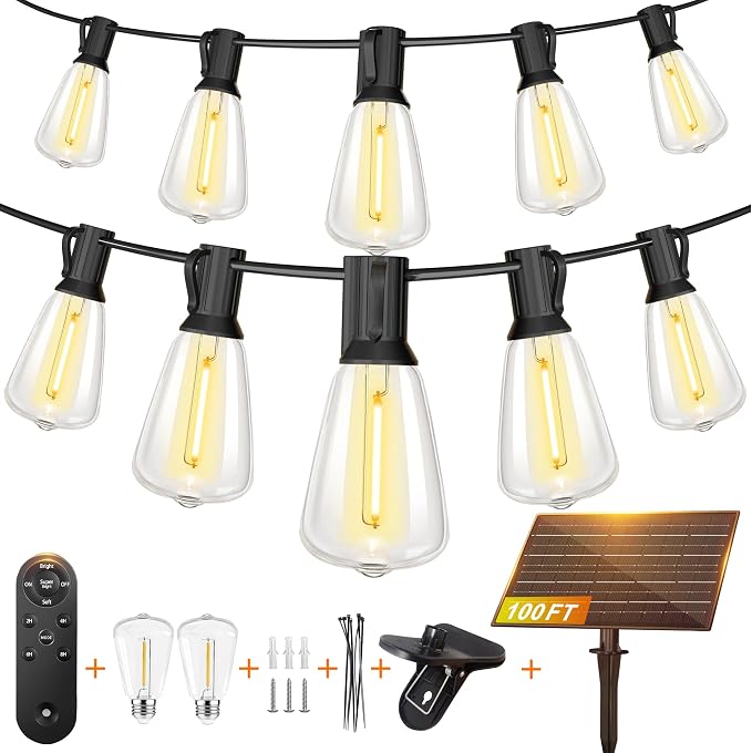 BLIATLUS 100FT Super Bright Solar String Lights Outdoor Waterproof by Unknown