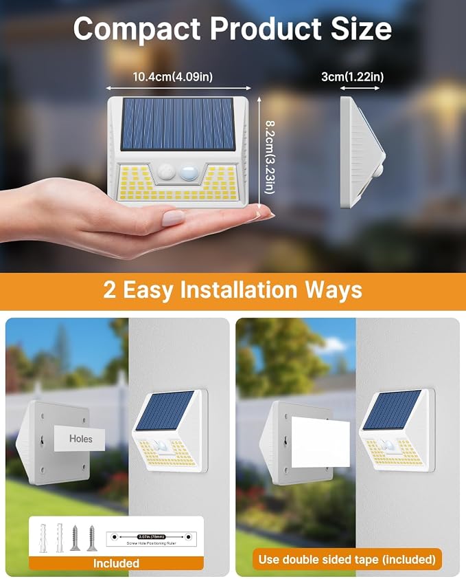 vighep 12Pack White Solar Lights Outdoor Motion Sensor, 3000K Warm Light/3 - Image 6