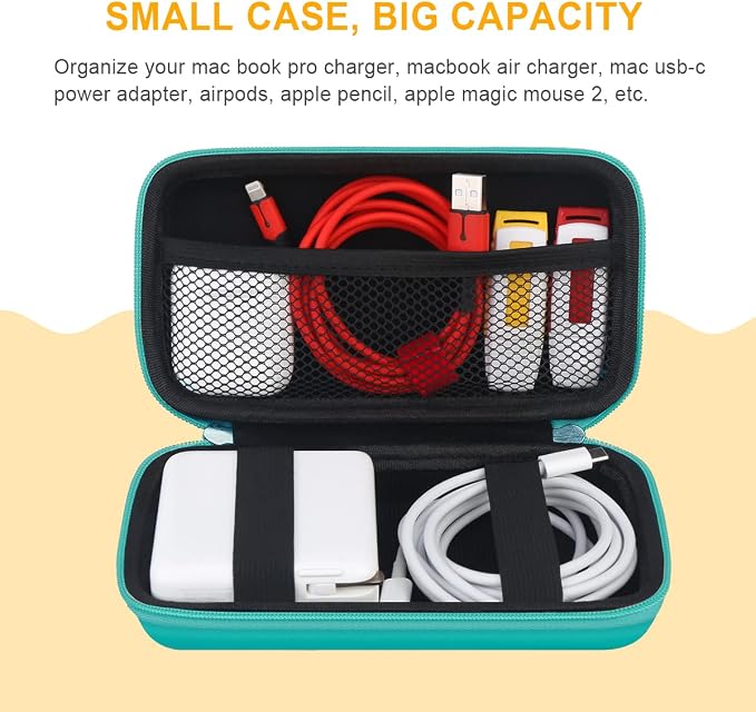 BOVKE PU Hard Travel Case for MacBook Air Pro Power Adapter Apple MagSafe 2 - Image 5