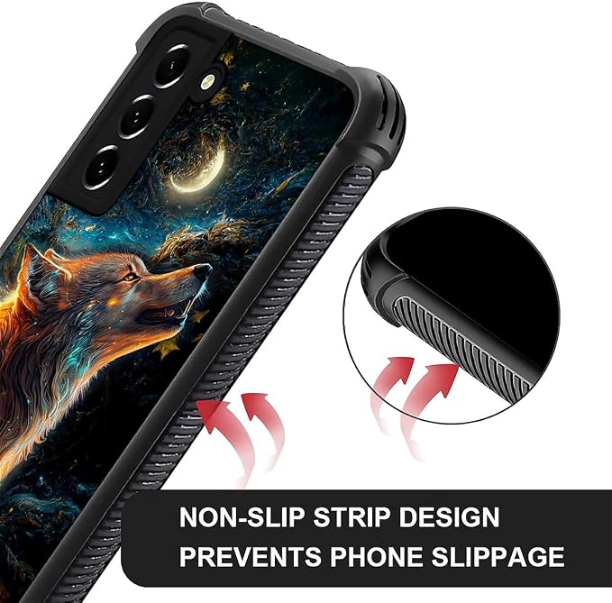 for Samsung Galaxy S21 FE Case, Star Cave Hungry Wolf Pattern Graphic Design - Image 6