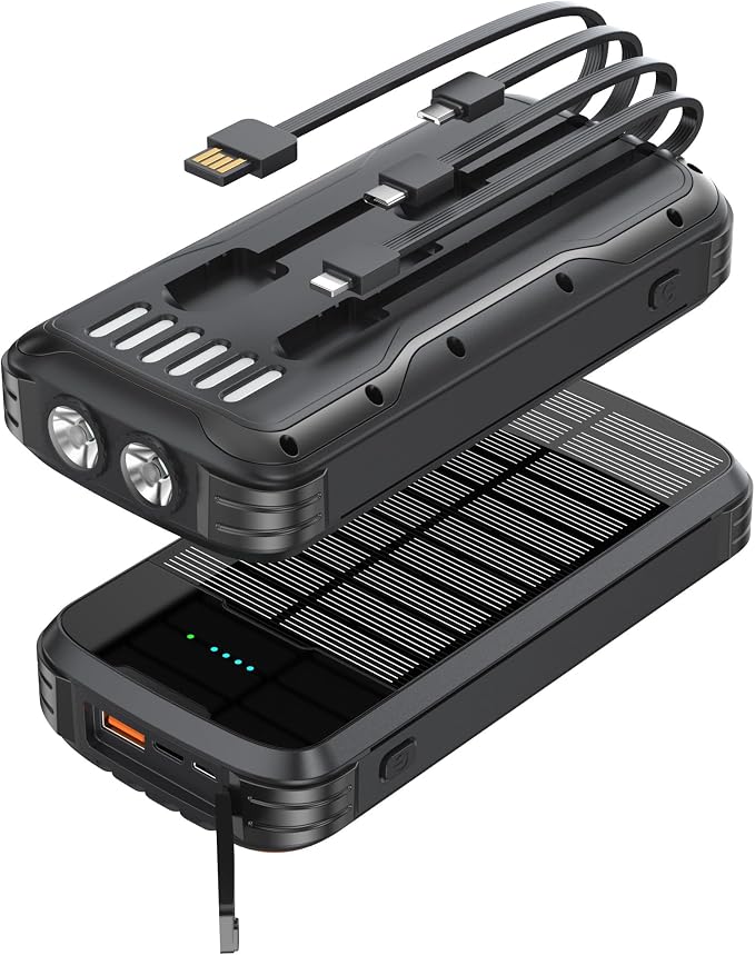 MINRISE Solar Charger Power Bank, 40000mAh Portable Charger PD 20W Fast by MinrisePortableCharger