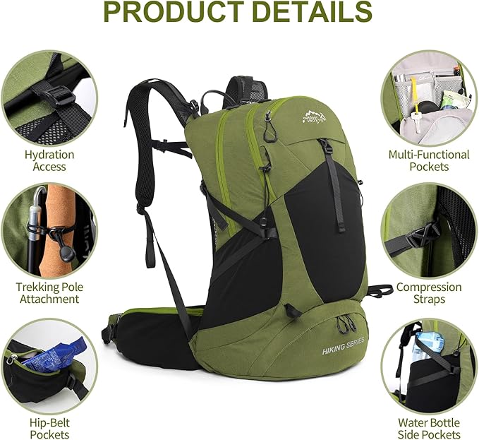 IX INOXTO Hiking Backpack, 26L/40L Waterproof Hiking Daypack - Image 3