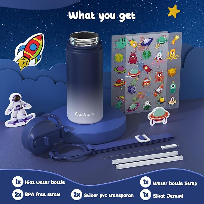 Kids Water Bottle, 16oz Kids Water Bottle - Image 4