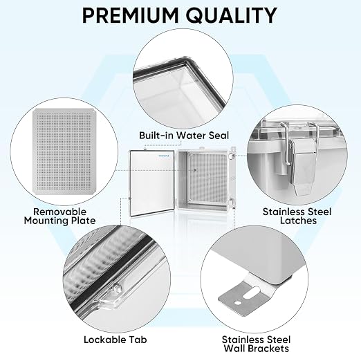 TICONN Outdoor Electrical Box Waterproof, Junction Box IP67 ABS Plastic - Image 4