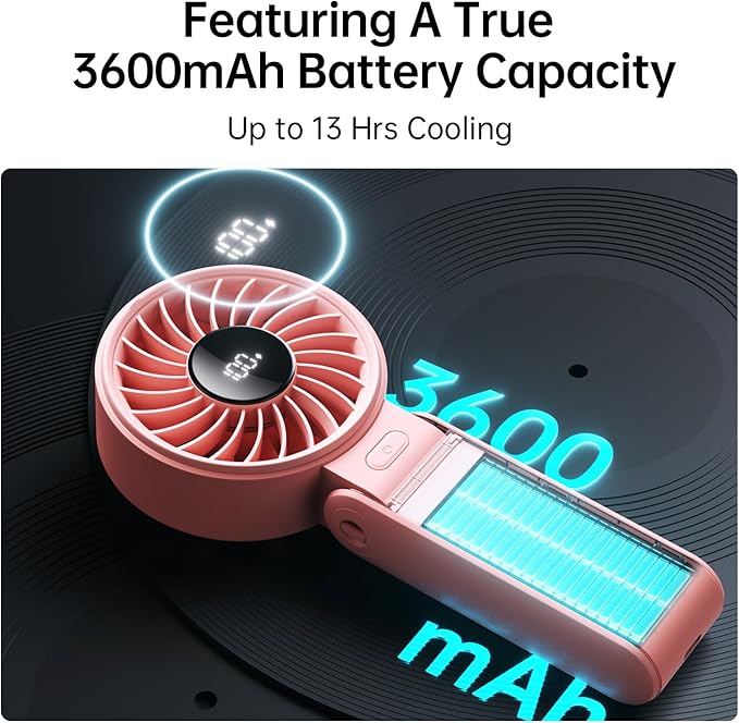 JISULIFE Handheld Fan Life7 – Ultimate Flexibility: Wide & Strong Airflow - Image 4