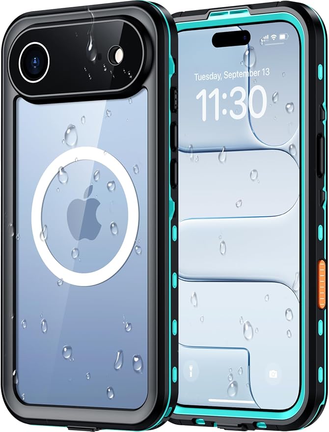 Red2Fire for iPhone Air Case Waterproof, Phone Case 6.5" Blue/Clear by Red2Fire