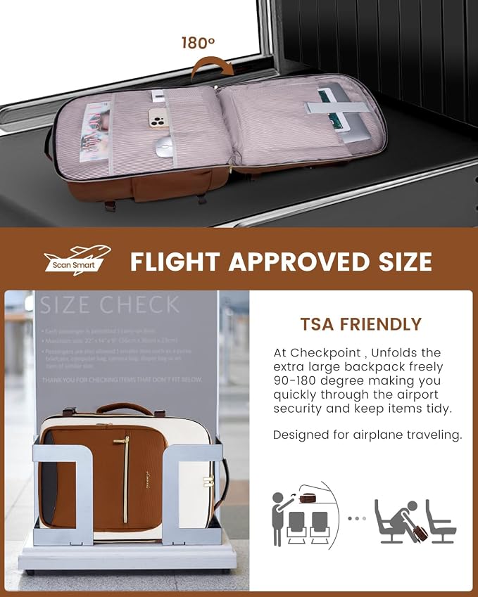 LOVEVOOK 40L Travel Backpack for Women & Men, Airline Approved Carry On Luggage - Image 2