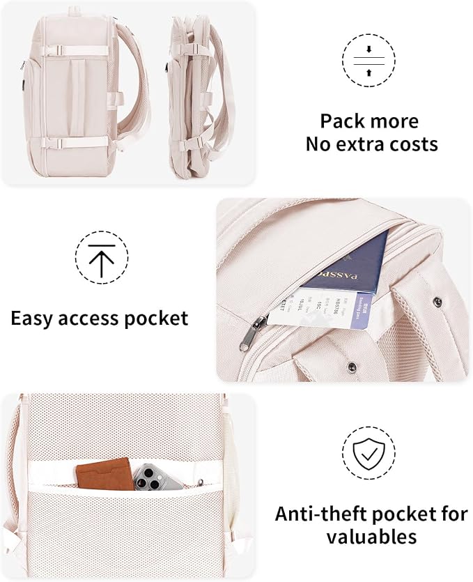 ECOHUB Travel Backpack for Women, Laptop Carry on Backpack - Image 8
