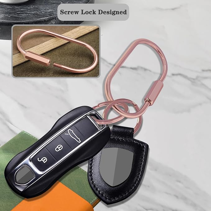 Key Chain, Brass Key Rings 2 Pack Screw Lock Key Organizer - Image 3
