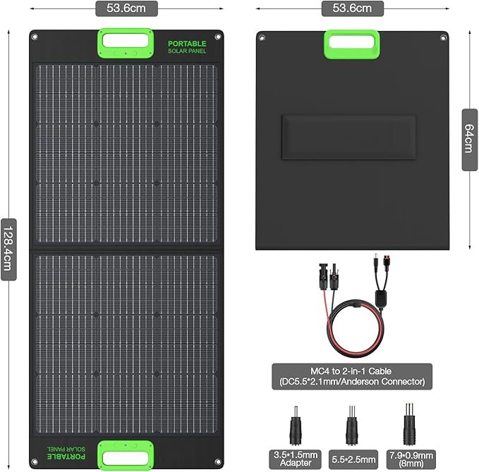 2400W Solar Generator with 2x100W Portable Solar Panels, 1843Wh LiFePO4 Battery - Image 7