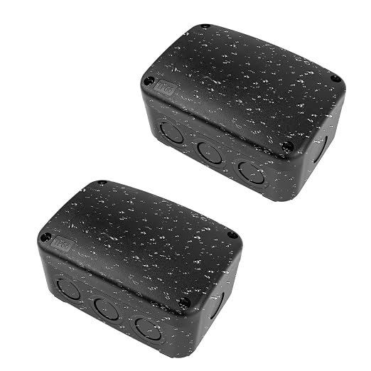 SuperInk Black Outdoor Junction Box, IP66 Waterproof Electrical Enclosure by SuperInk