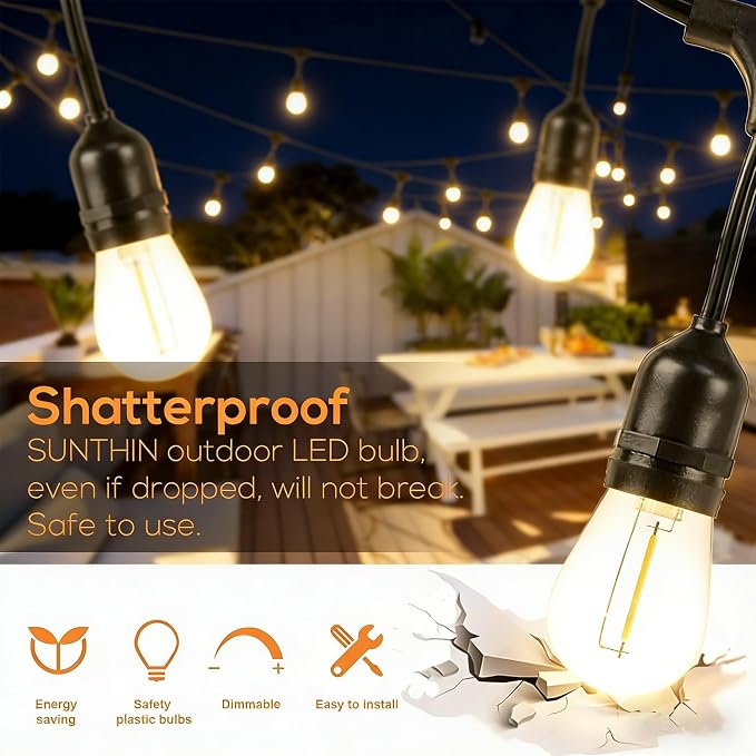 SUNTHIN 105FT Outdoor String Light - Image 5