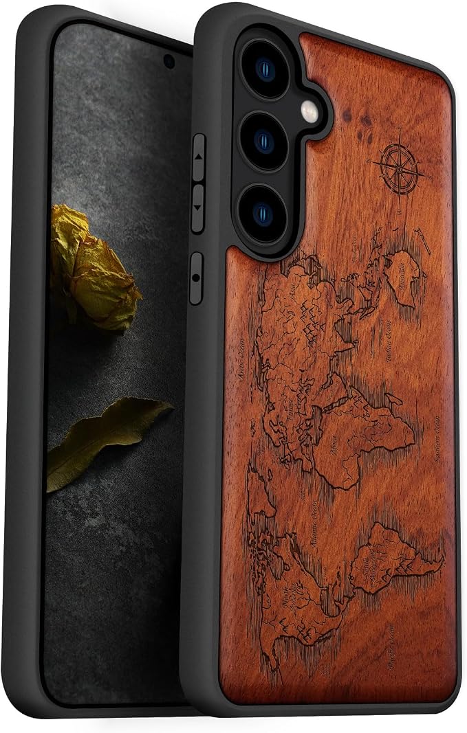 Carveit Wood Case for Galaxy S24 Plus Case Shockproof Protective Cover Unique by Carveit