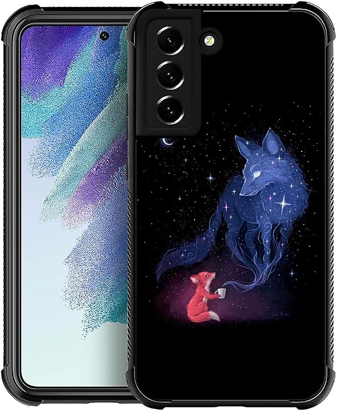 for Samsung Galaxy S22 Case, Galaxy Fox Wolf Pattern Graphic Design Girl Boy by FKBRCL4U